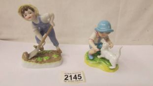 Two Royal Worcester figurines - Saturday's Boy and September.