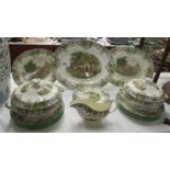A superb quality Copeland Spode 'Byron' pattern dinner service comprising 3 graduated meat platters,