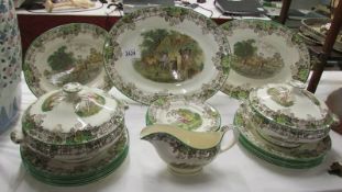 A superb quality Copeland Spode 'Byron' pattern dinner service comprising 3 graduated meat platters,