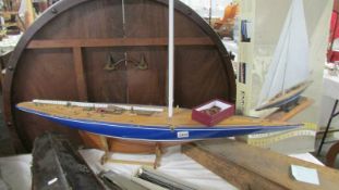 A mid project J Class HMS Endeavour model yacht.