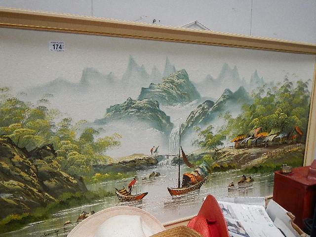 Two painting of Chinese scenes. - Image 2 of 3