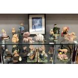 A good lot of pig figurines including picture in picture frame