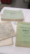 Two 1940 WW2 German military geographical map books of England together with 2 maps,