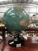An unusual globe with relief mountains A/F