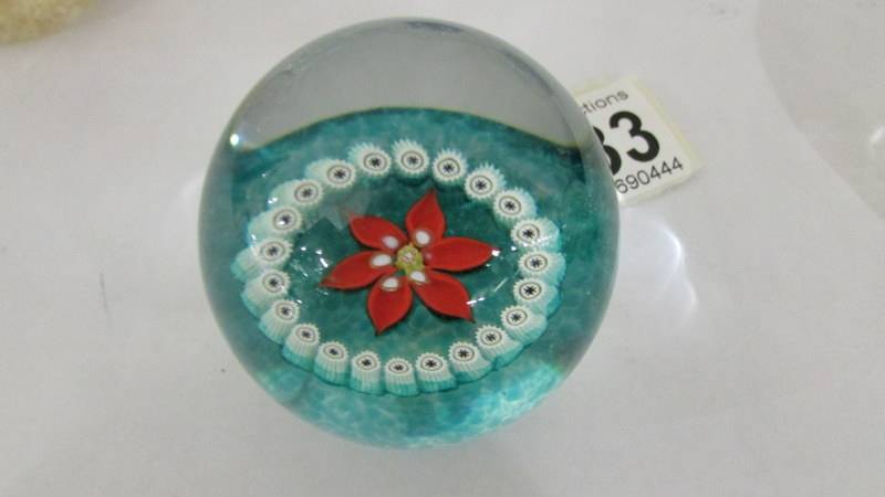 Six glass paperweights including millifiori. - Image 6 of 7