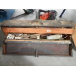 An old drop front tool box.