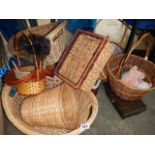 A quantity of cane and wicker items.