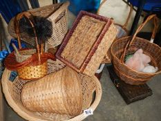 A quantity of cane and wicker items.