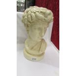 A Roman head bust.