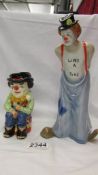 A Royal Doulton 'The Clown' Toby jug and a Royal Doulton Reflections figurine 'The Joker', HN3196.