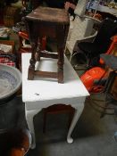 Three old occasional tables.