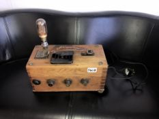 A Second world war power line circuit maker converted in to a lamp,