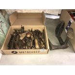 An excellent quantity of vintage cobblers tools & a shoe last