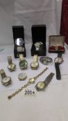 A mixed lot of ladies and gents wrist watches.