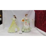 Two Coalport figurines - Sentiments 'Thinking of You' and Femmes Fatale 'Nell Gwynne'.