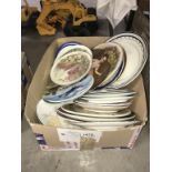 A good selection of collectors cabinet plates, glass bowls & Ironstone blue & white etc.