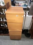 2 beech effect 2 drawer office cupboards