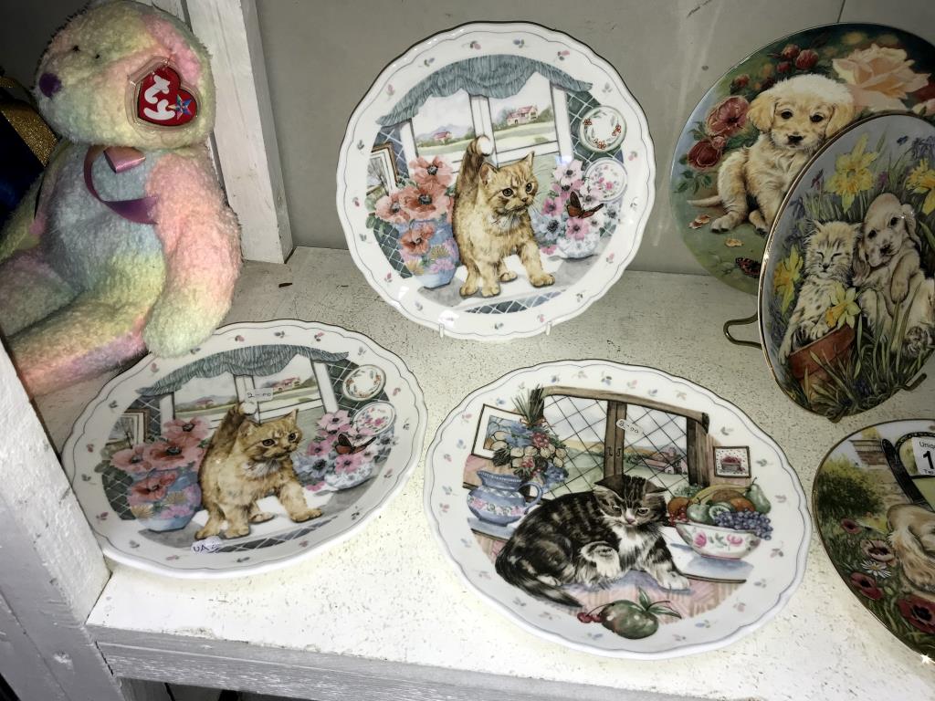 A quantity of collectors cabinet/wall plates depicting cats/kittens/puppies including Royal - Image 2 of 4