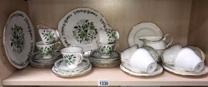 A Colclough 20 piece tea set (5 cups & saucers) & a Duchess 13 piece part tea set