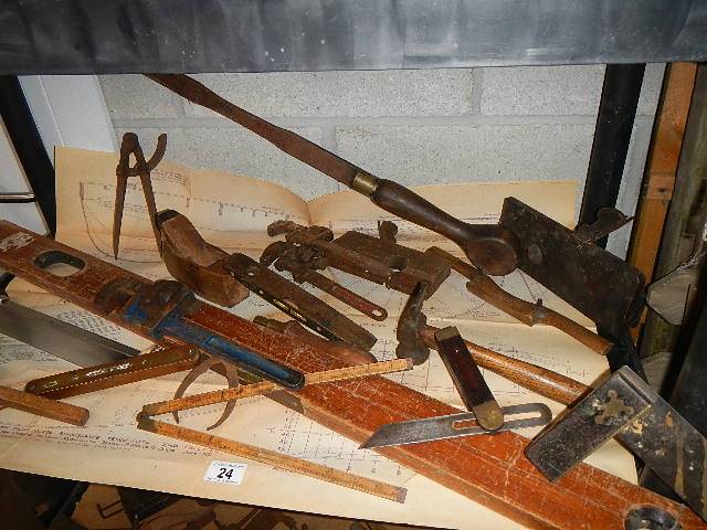 A good lot of vintage wood working tools.