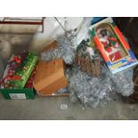A quantity of Christmas decorations.