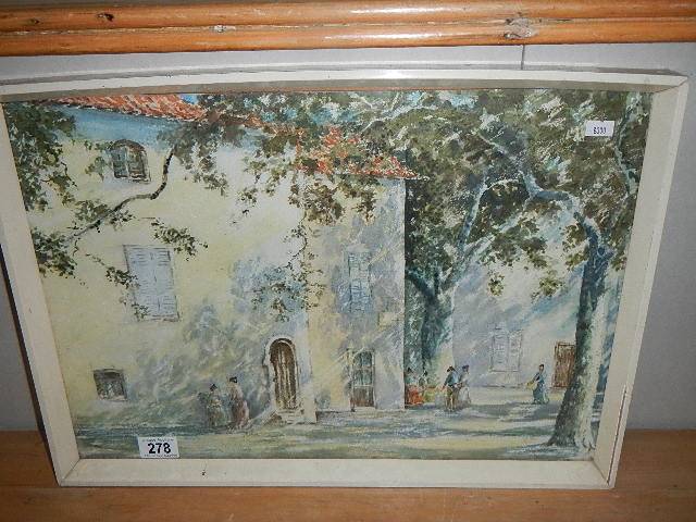 A good framed and glazed mid 20th century watercolour, signed but indistinct. 54 x 38 cm. - Image 5 of 7