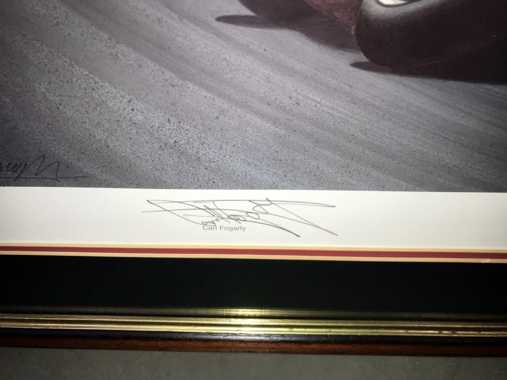 5 limited edition framed & glazed motorcycle pictures of Carl Fogarty. Signed C.F & Ray Goldsbrough. - Image 3 of 26