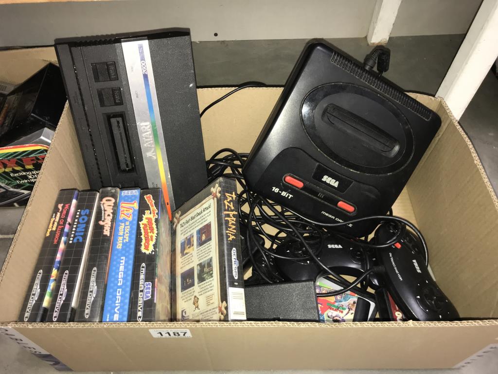 An Atari 2600 Sega MegaDrive II & Top Gun thrust master joy stick (all untested) - Image 3 of 3