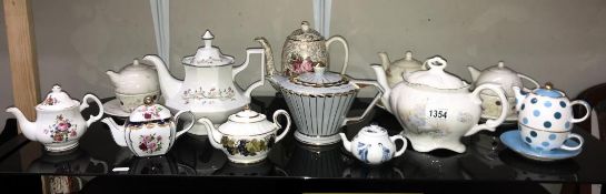 A good selection of pottery & porcelain teapots