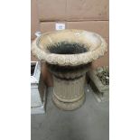 A large garden urn on stand. ****Condition report**** No stamp marks.