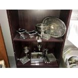 A collection of various silver/nickel plate items,