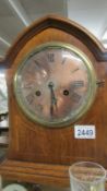 A mahogany inlaid 8 day bracket clock.