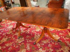 A twin pedestal dining table.