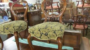 A good pair of Victorian mahogany cabriole leg chairs.