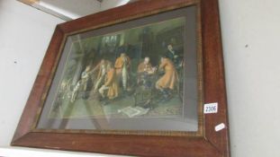 A 19th century framed and glazed parlour scene print.