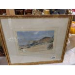 A framed and glazed watercolour "Croyde" North Devon by Margaret Melville.