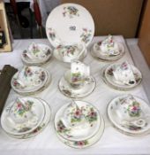 A Duchess china rose pattern tea set,