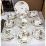 A Duchess china rose pattern tea set,