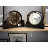 2 x 1930's mantle clocks (1 missing glass)