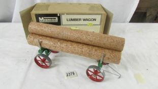A boxed Mamod LW.1 lumber wagon.