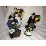 3 Doulton figures being, Lobster man, miniature balloon seller,