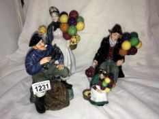 3 Doulton figures being, Lobster man, miniature balloon seller,