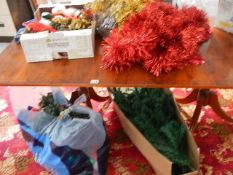 A quantity of Christmas decorations.