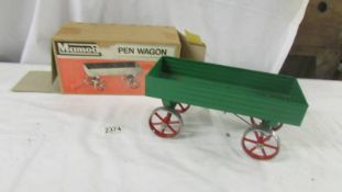 A boxed Mamod OW.1 open wagon.