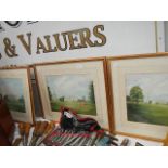 Three good framed and glazed watercolours of manor houses.