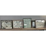 5 framed prints of old maps in various sizes (A/F)