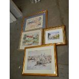 A quantity of gilt framed pictures.