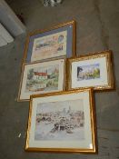 A quantity of gilt framed pictures.