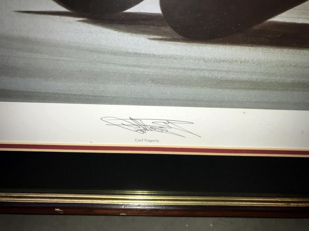 5 limited edition framed & glazed motorcycle pictures of Carl Fogarty. Signed C.F & Ray Goldsbrough. - Image 13 of 26