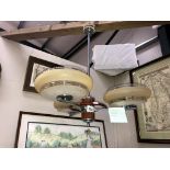 A retro chrome 3 arm ceiling light ****Condition report**** Collect only
